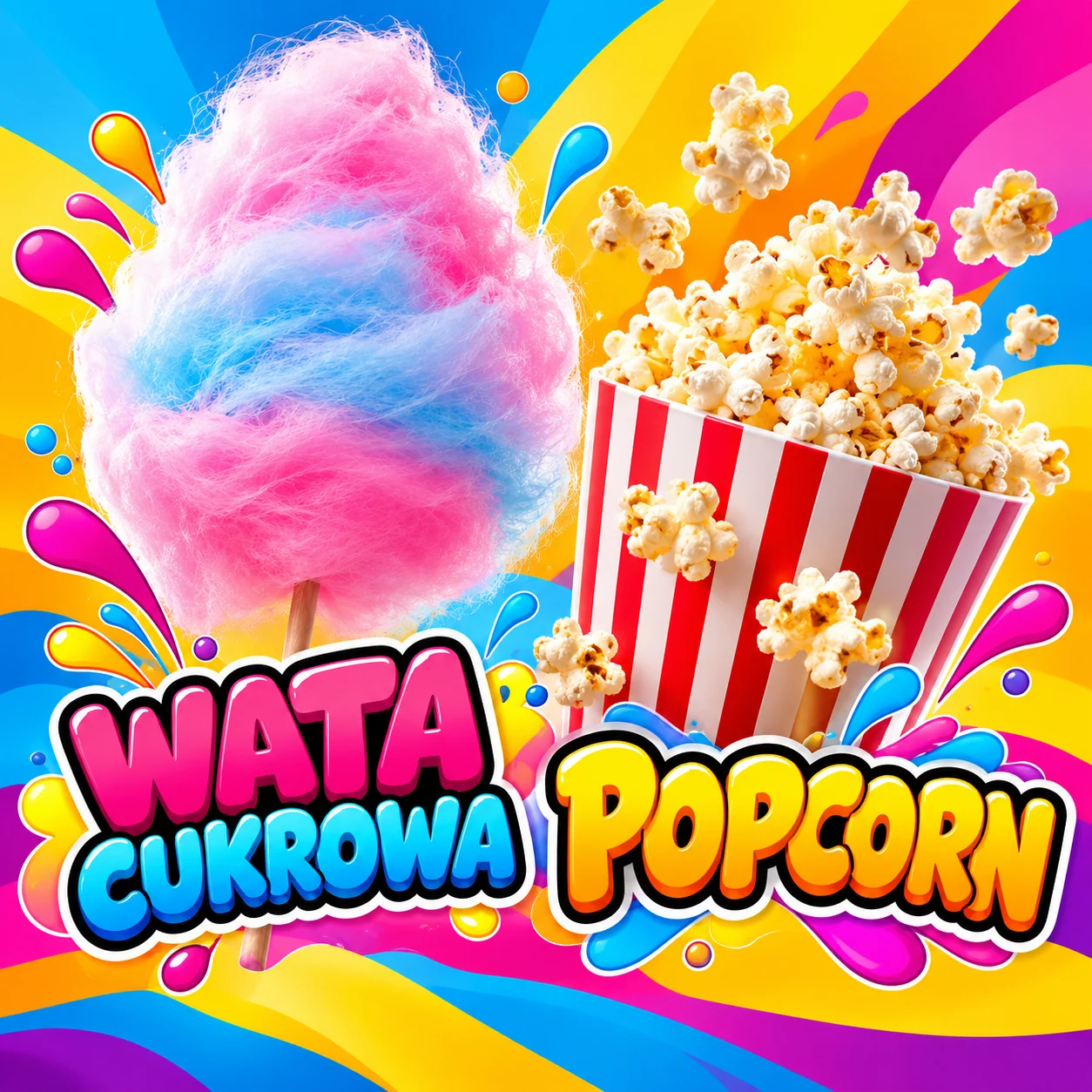Wata cukrowa i popcorn